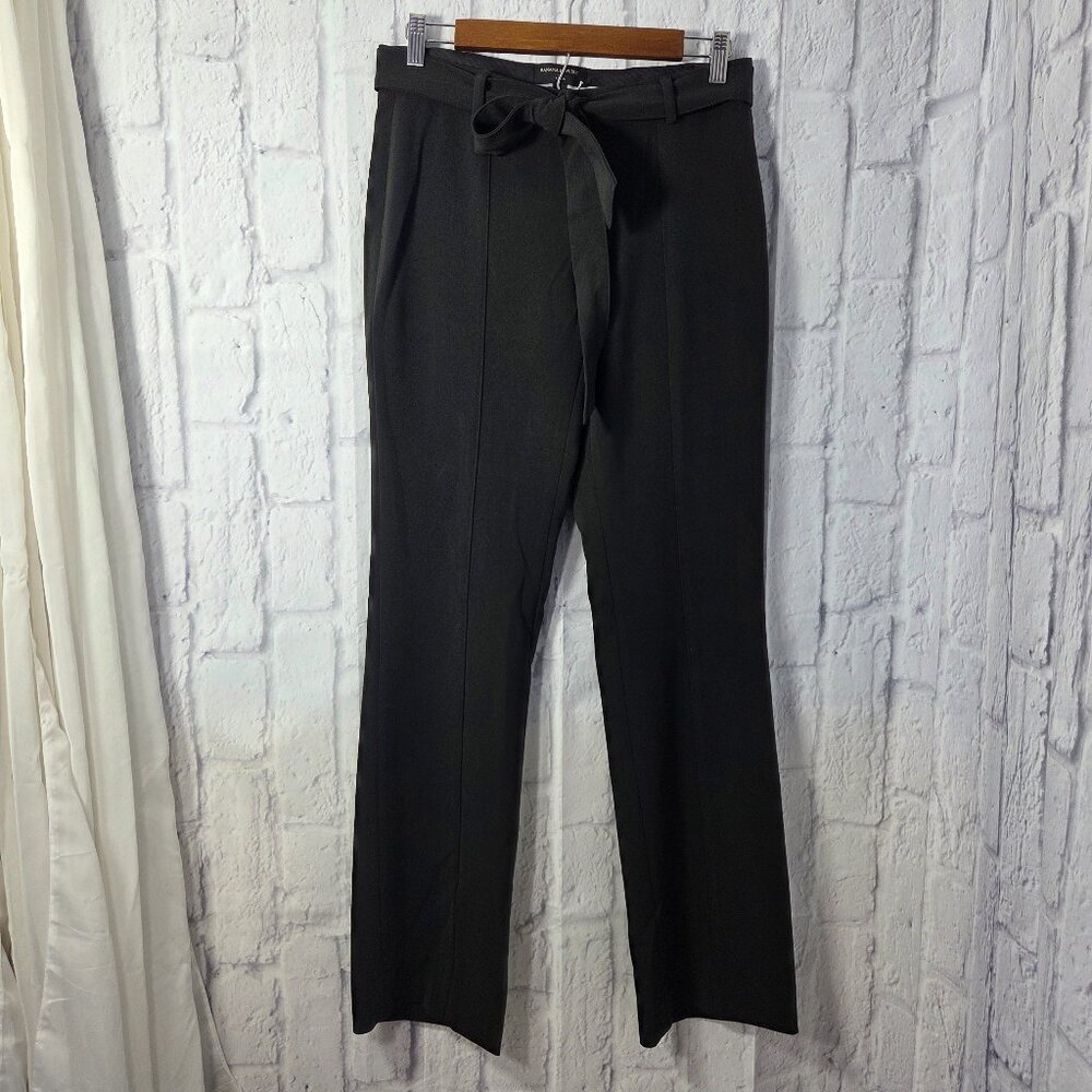 Banana Republic Size 2 Black Logan Tie Waist Trouser Dress Pants Office Career